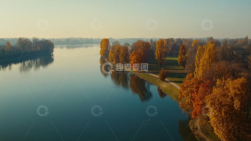 高清大图下载【趣麦麦图】秋日湖边美景