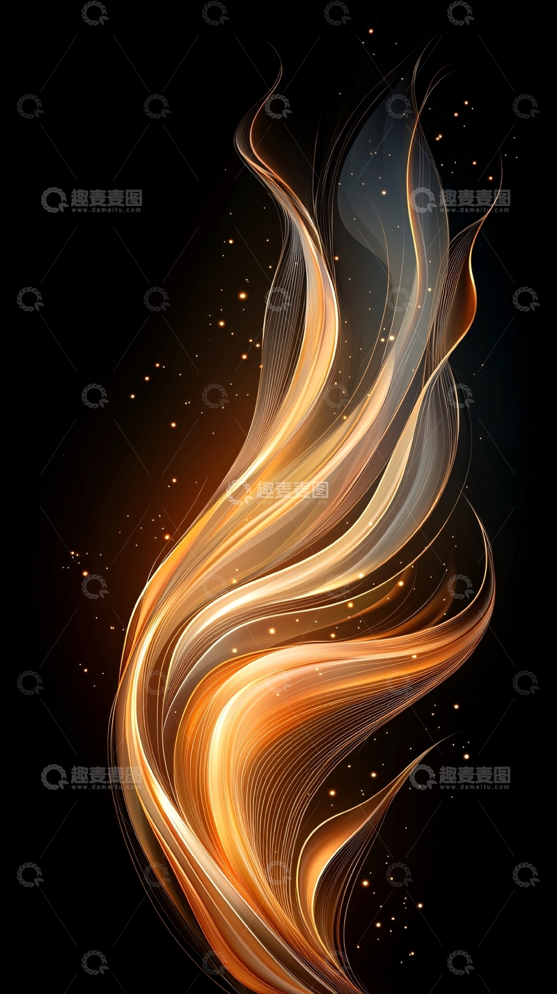 高清大图下载【趣麦麦图】抽象火焰动态线条背景
