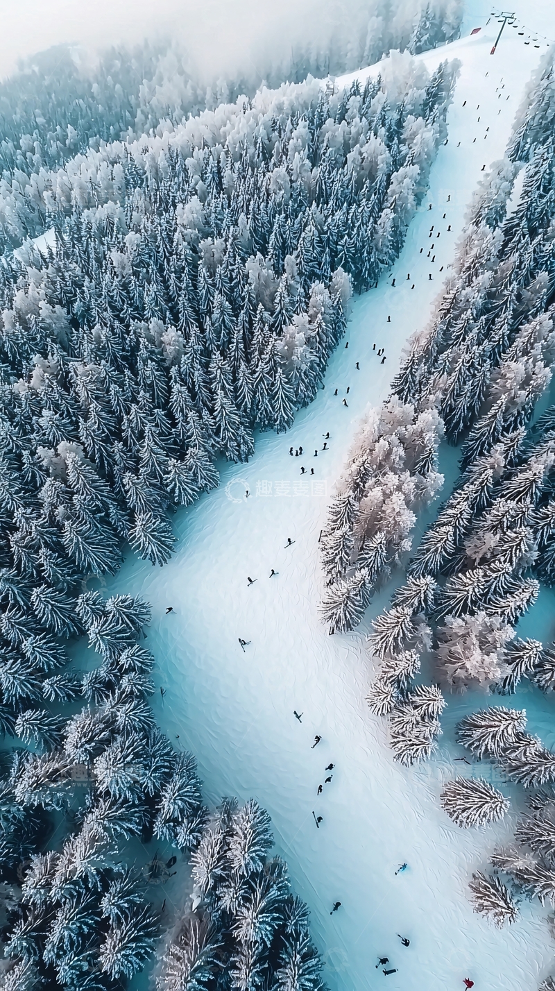 高清大图下载【趣麦麦图】冬季滑雪场高清图片