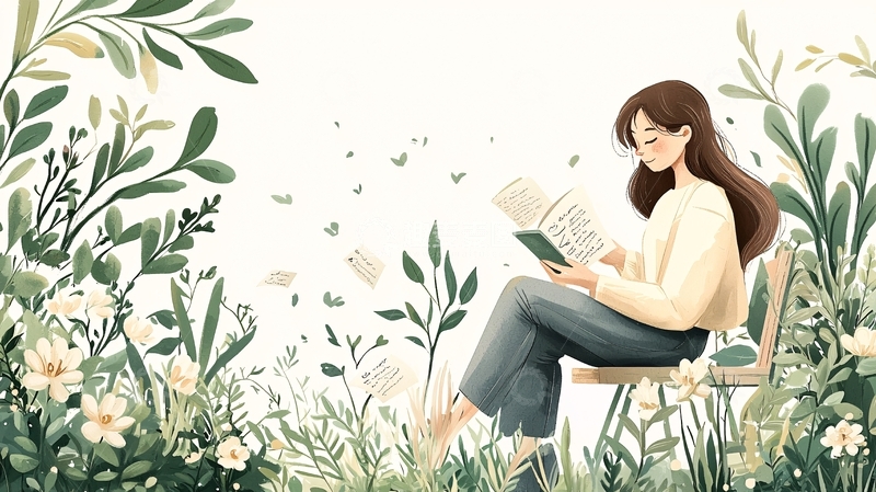 高清大图下载【趣麦麦图】阅读中的宁静时光