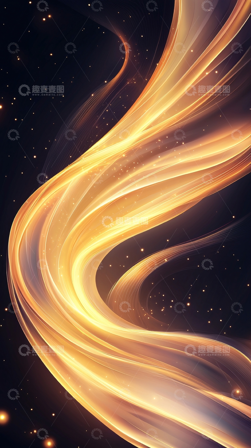 高清大图下载【趣麦麦图】金色光带动态背景