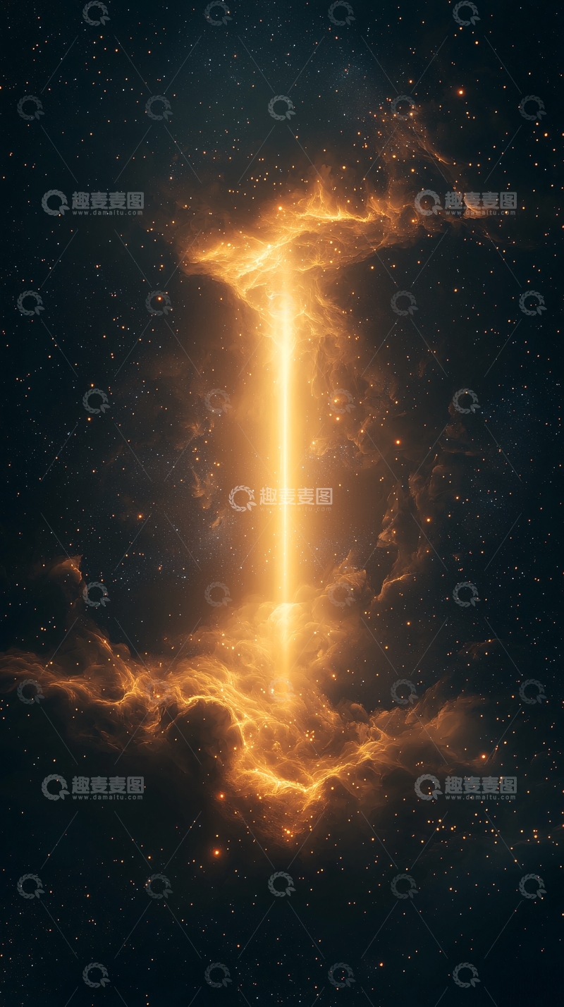 高清大图下载【趣麦麦图】星云光芒穿透夜空