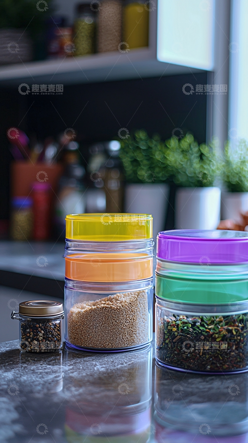 高清大图下载【趣麦麦图】彩虹储物罐高清图片