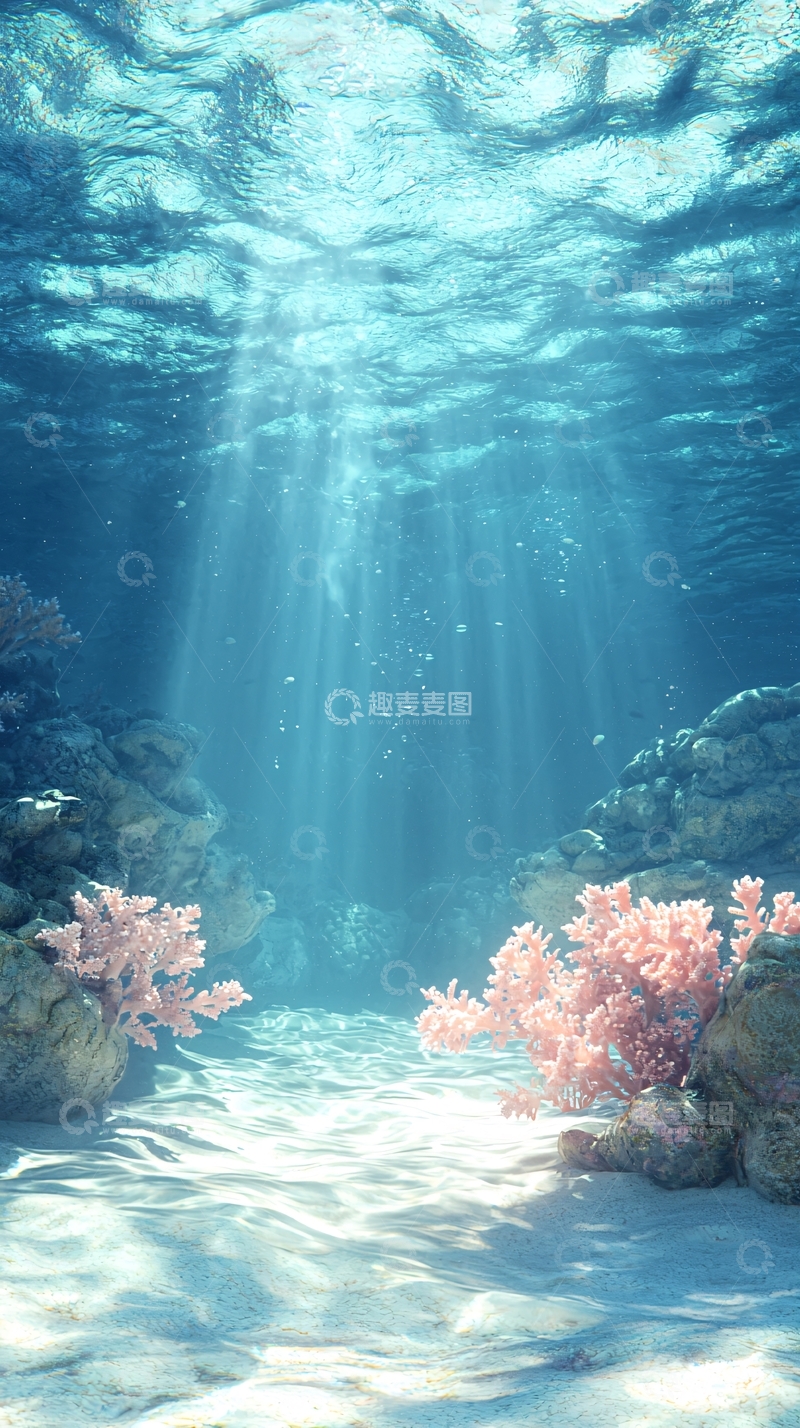 高清大图下载【趣麦麦图】海底珊瑚光影美景