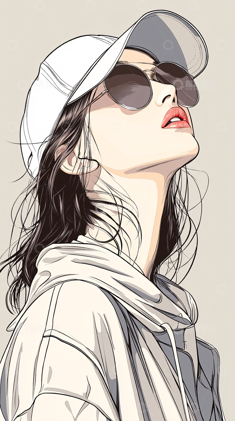 高清大图下载【趣麦麦图】时尚潮流女孩插画