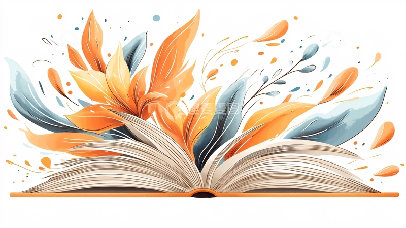 高清大图下载【趣麦麦图】书页绽放的艺术插画