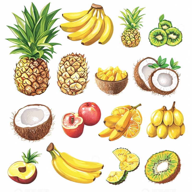 高清大图下载【趣麦麦图】多彩热带水果