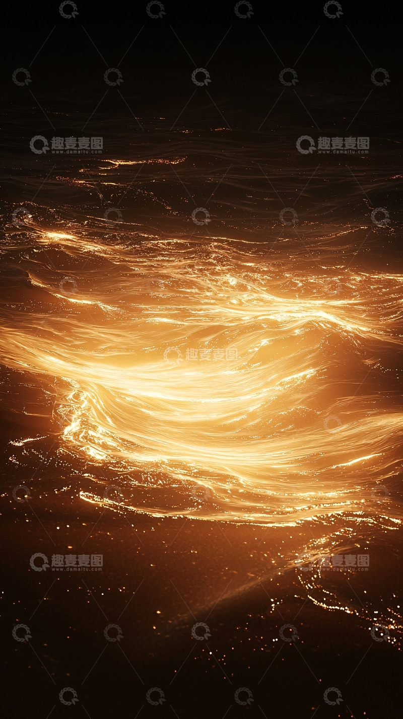 高清大图下载【趣麦麦图】金色波浪光影抽象背景