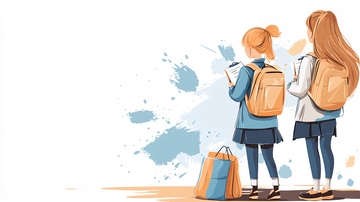 背着书包的同学背影