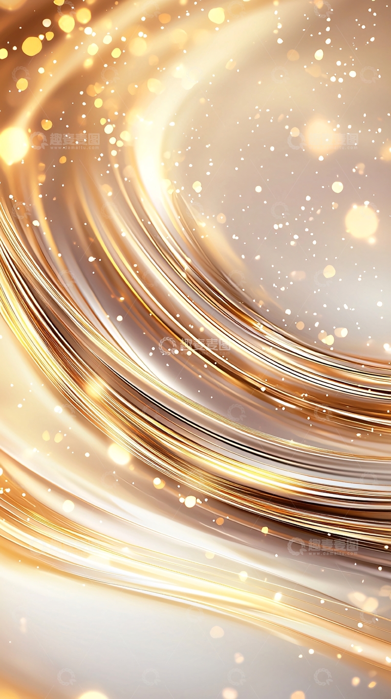 高清大图下载【趣麦麦图】金色光晕流动背景素材