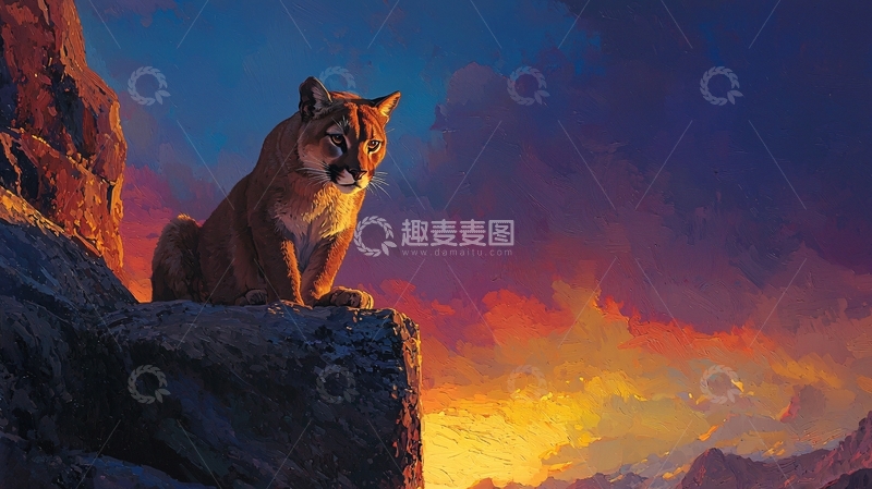 高清大图下载【趣麦麦图】山巅上的美洲狮