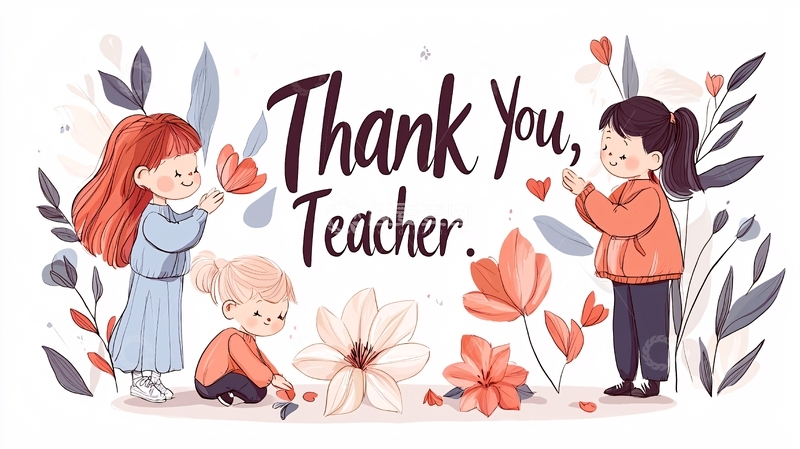 高清大图下载【趣麦麦图】感谢教师节插画素材