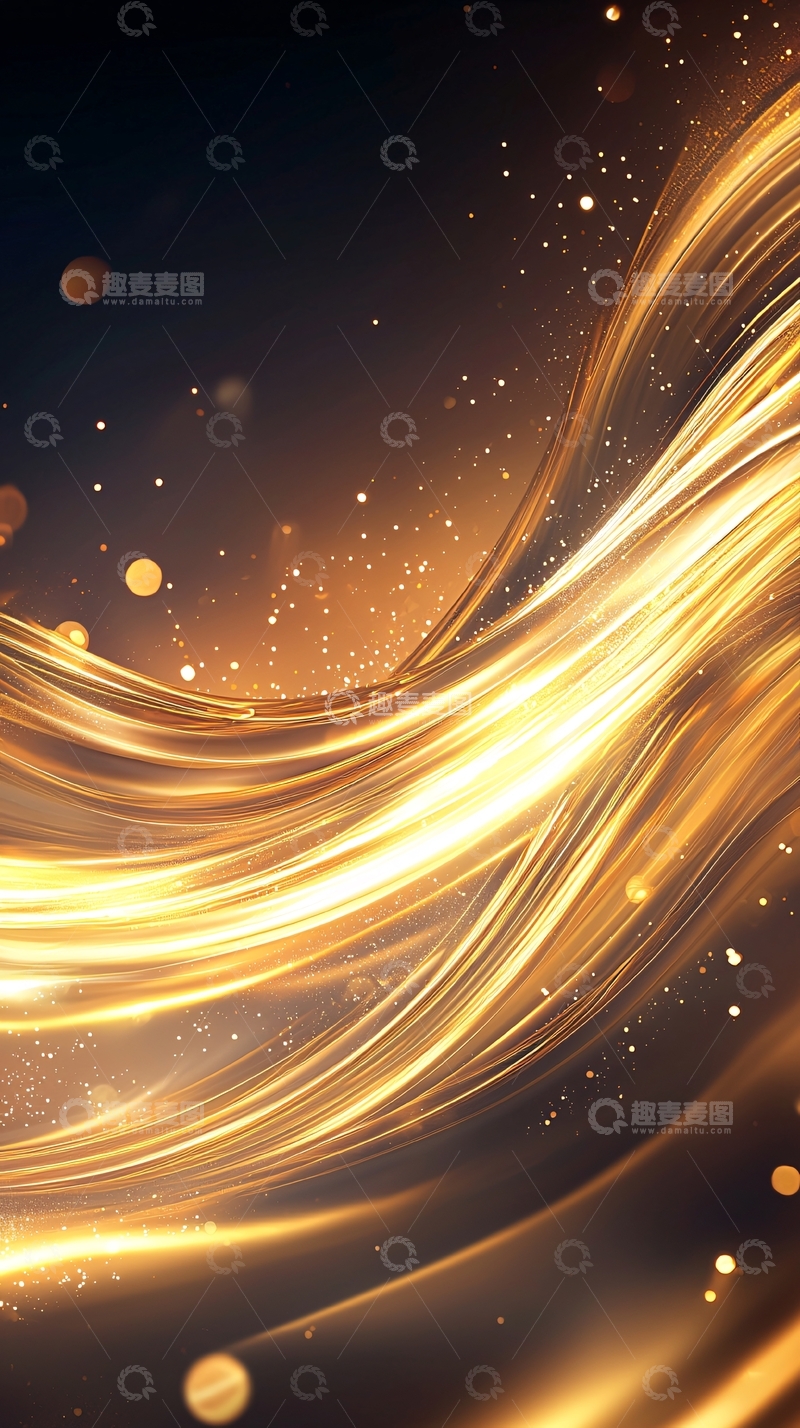 高清大图下载【趣麦麦图】金色光带动态壁纸