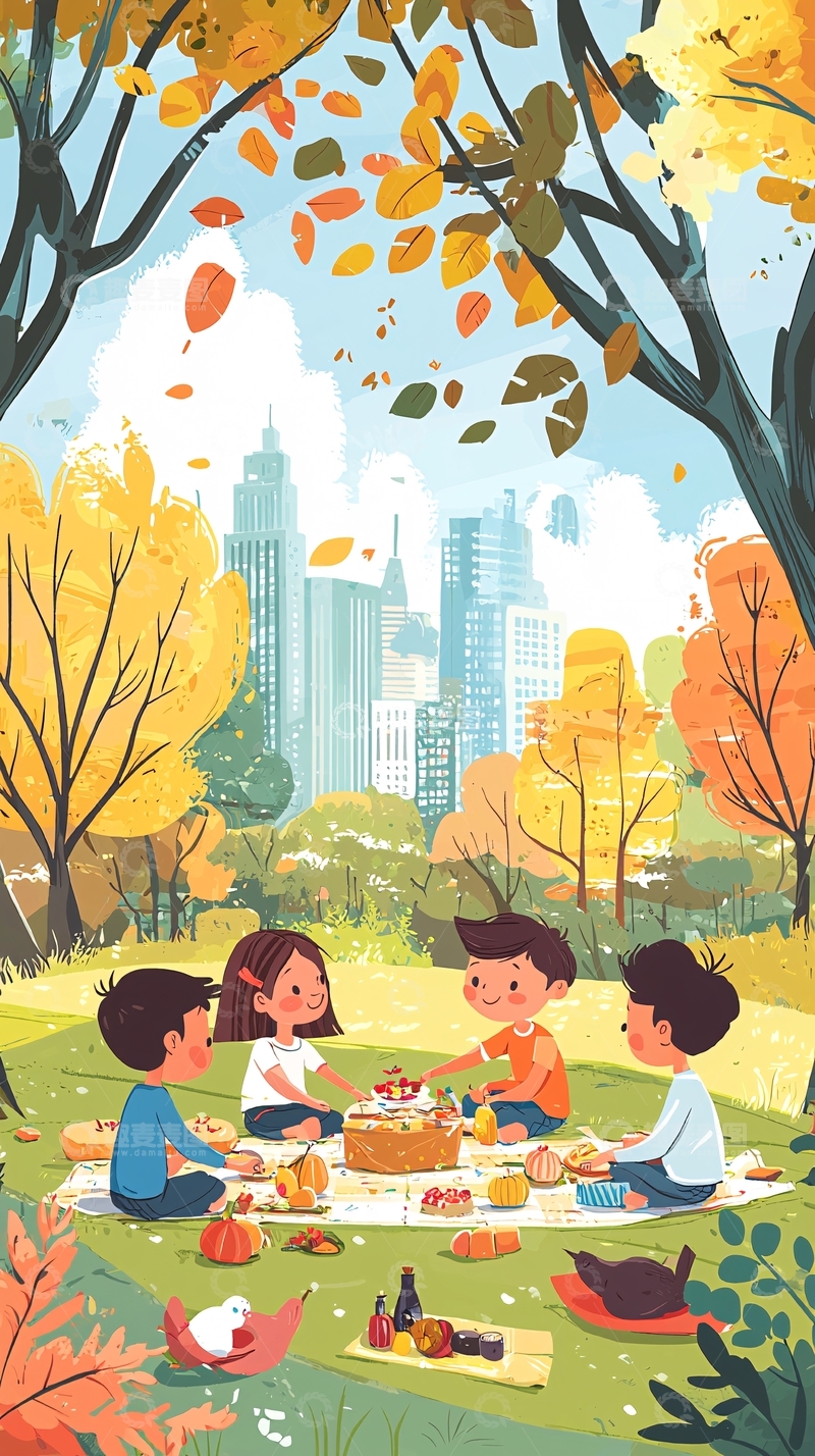 高清大图下载【趣麦麦图】城市公园的野餐