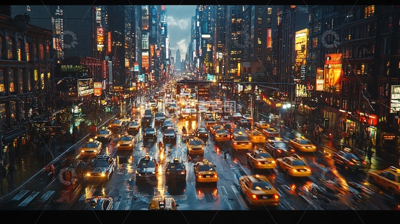 高清大图下载【趣麦麦图】未来的自动驾驶交通系统