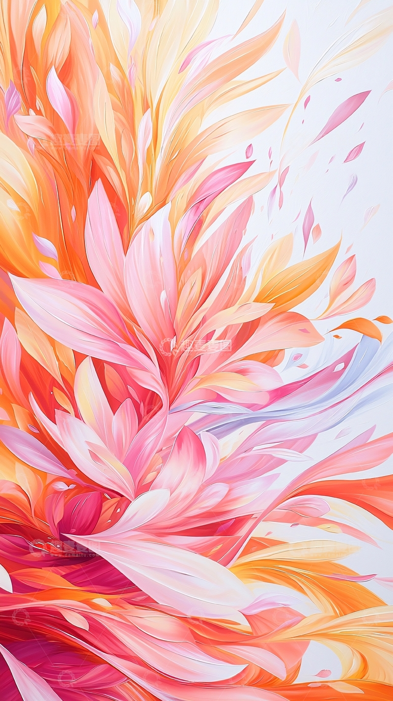 高清大图下载【趣麦麦图】抽象花卉艺术背景图