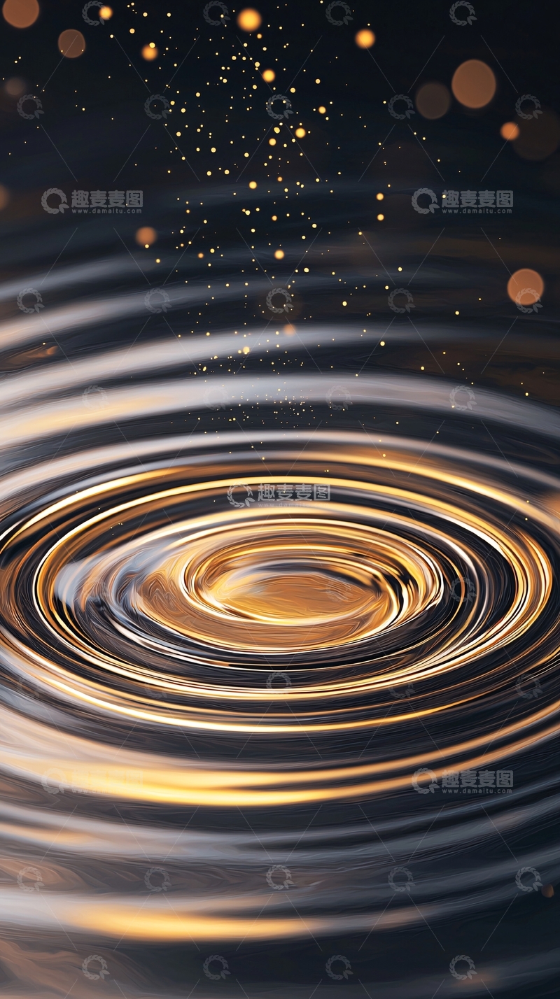 高清大图下载【趣麦麦图】金色涟漪背景素材