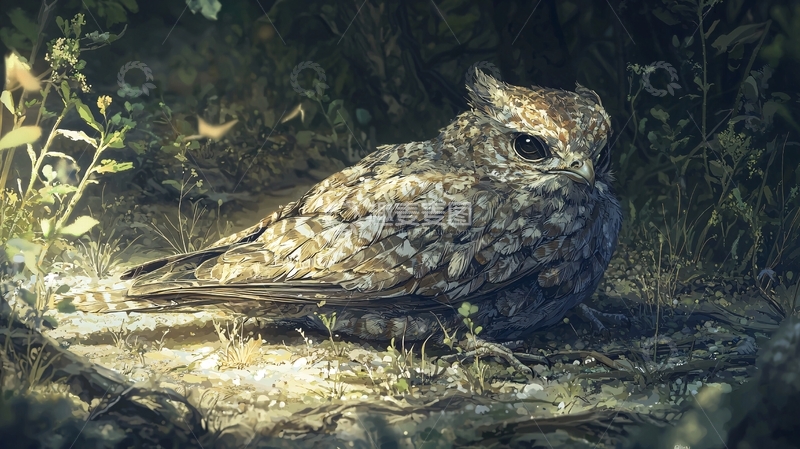高清大图下载【趣麦麦图】夜色中的猫头鹰