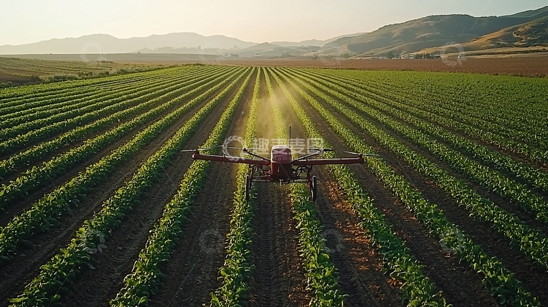 高清大图下载【趣麦麦图】现代化农业的自动化播种设备