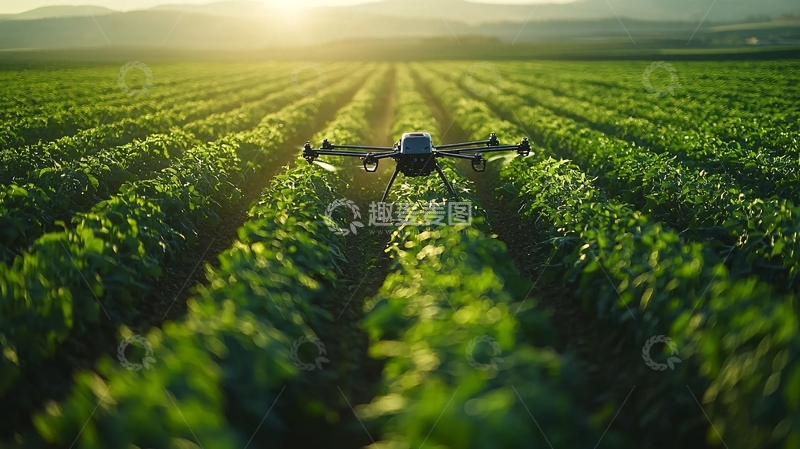高清大图下载【趣麦麦图】未来无人机农业喷洒系统