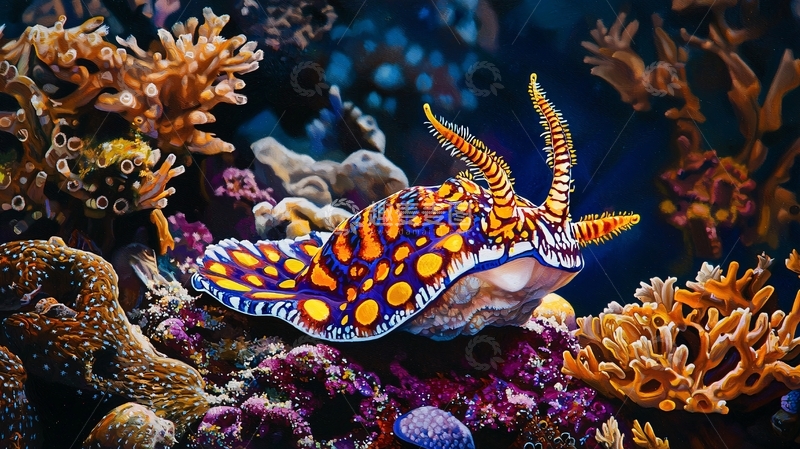 高清大图下载【趣麦麦图】色彩斑斓的海底生物与珊瑚礁