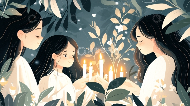 高清大图下载【趣麦麦图】烛光下的温馨时刻