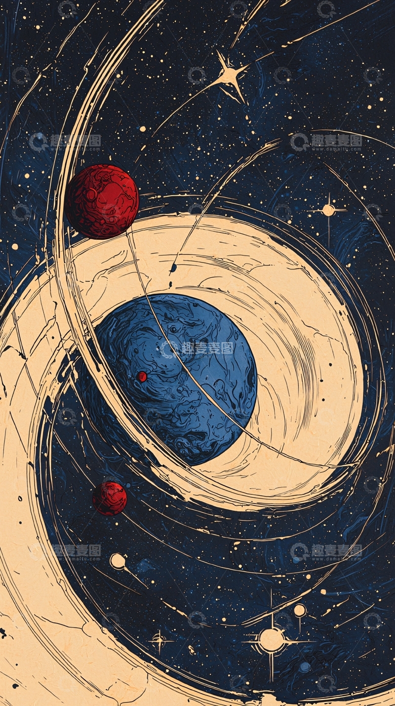 高清大图下载【趣麦麦图】宇宙星球艺术插画