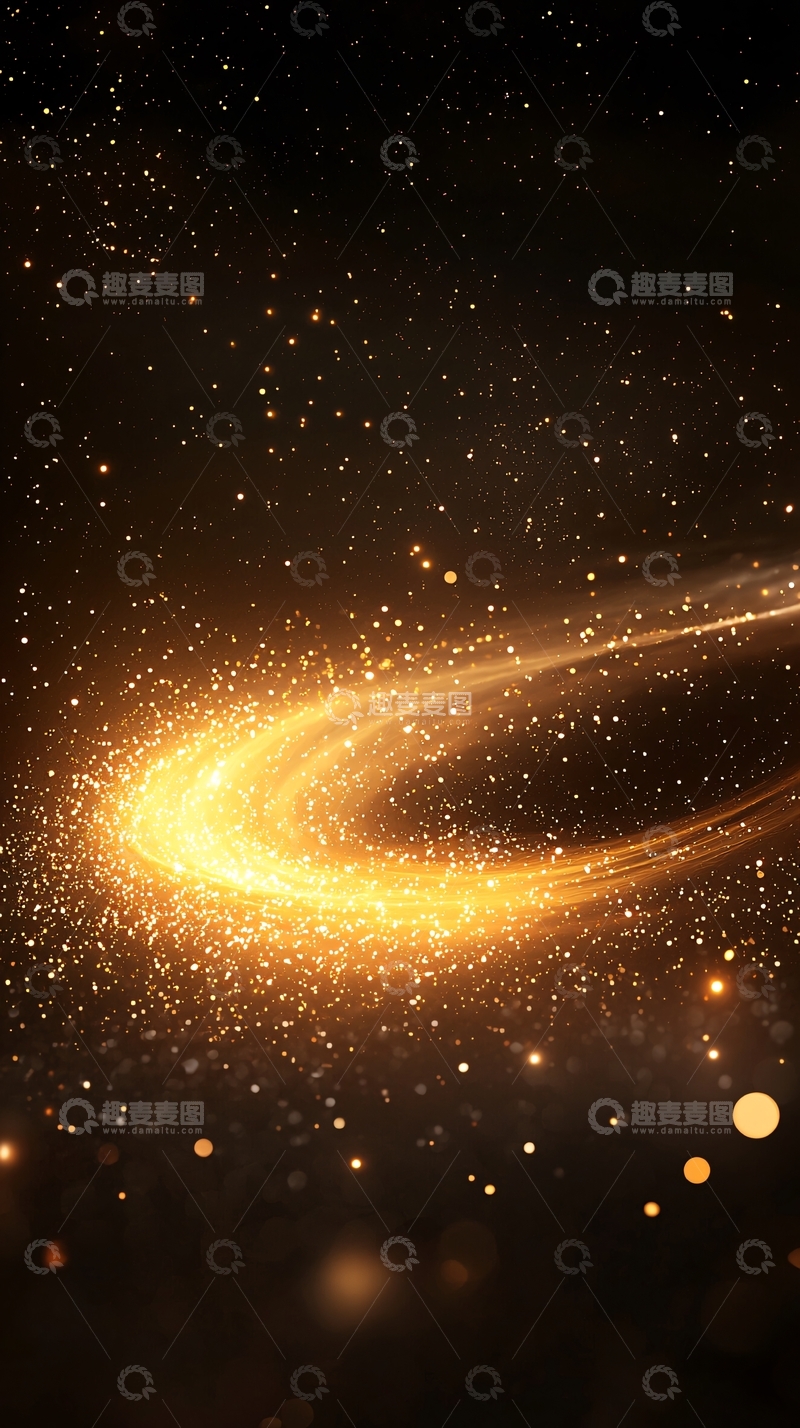 高清大图下载【趣麦麦图】金色星河旋转光效背景