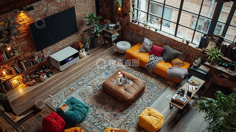 高清大图下载【趣麦麦图】LOFT客厅