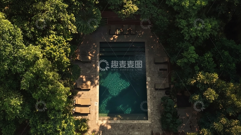 高清大图下载【趣麦麦图】花园泳池映像