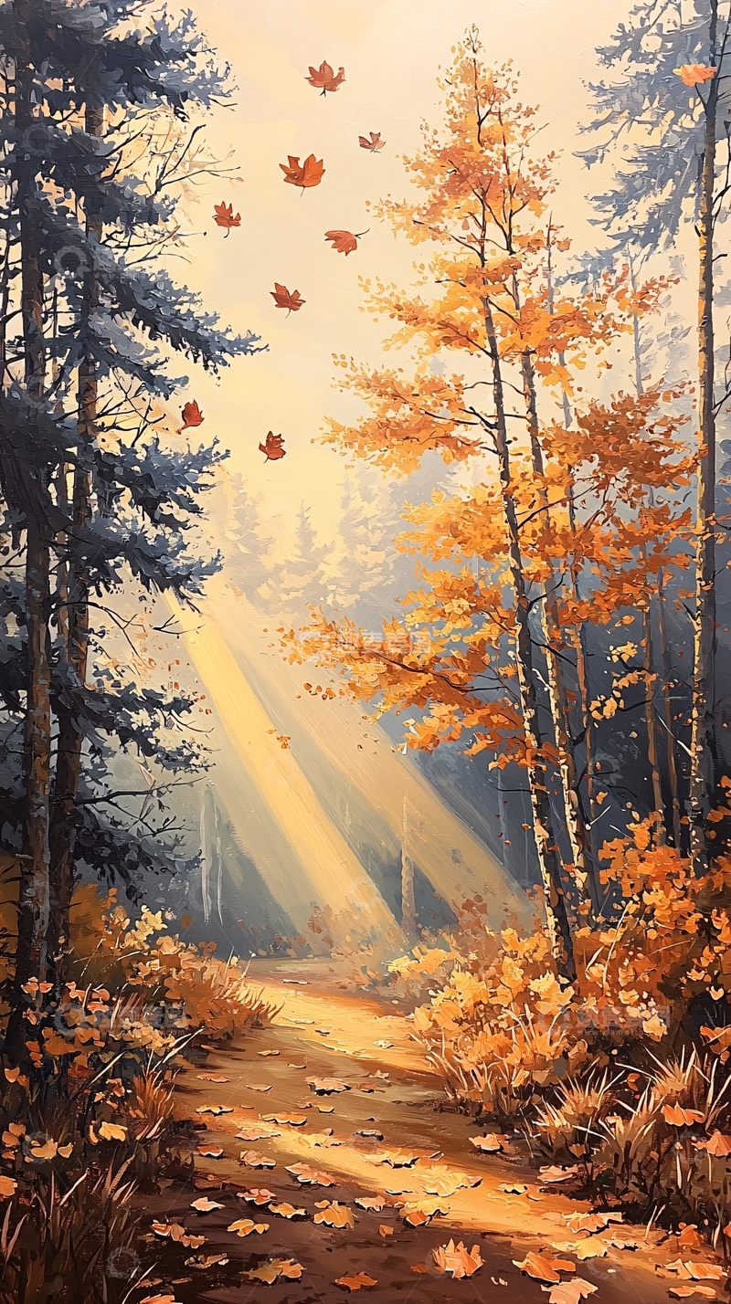 高清大图下载【趣麦麦图】秋日森林小径140