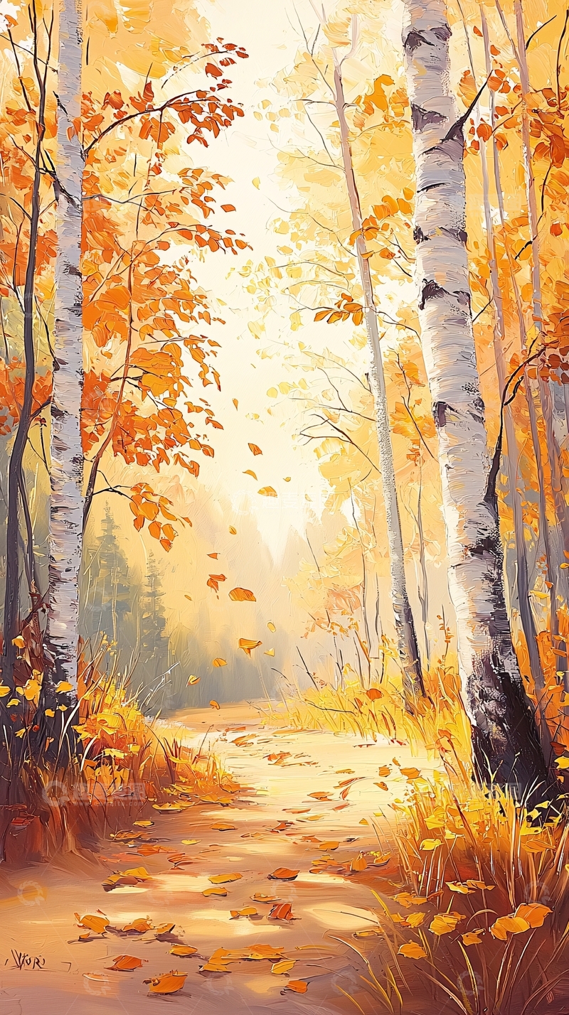 高清大图下载【趣麦麦图】秋日森林小径138