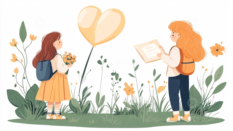 高清大图下载【趣麦麦图】校园里的友谊与花束