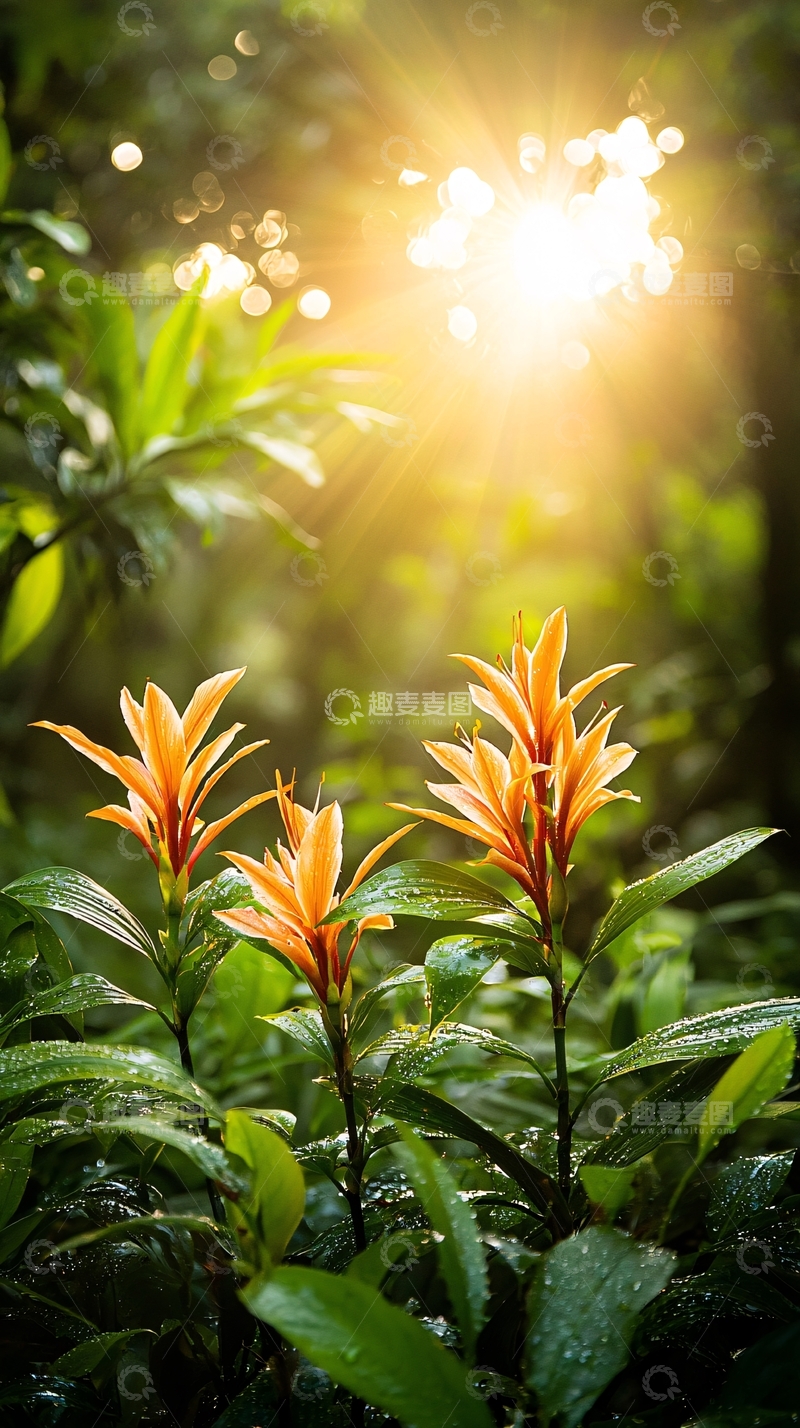 高清大图下载【趣麦麦图】阳光下的热带植物