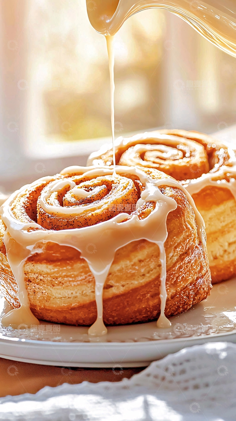 高清大图下载【趣麦麦图】香甜可口的肉桂卷