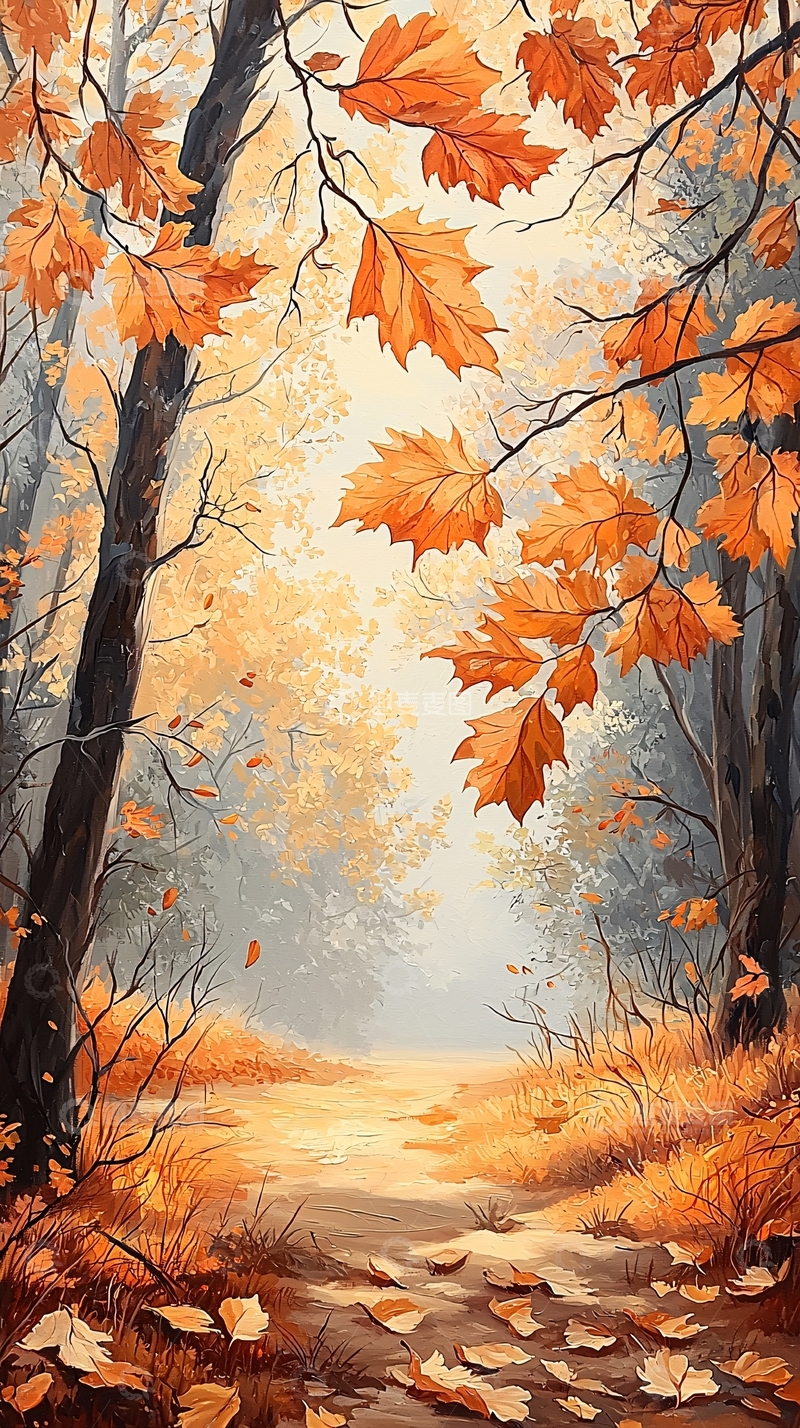 高清大图下载【趣麦麦图】秋日森林小径139