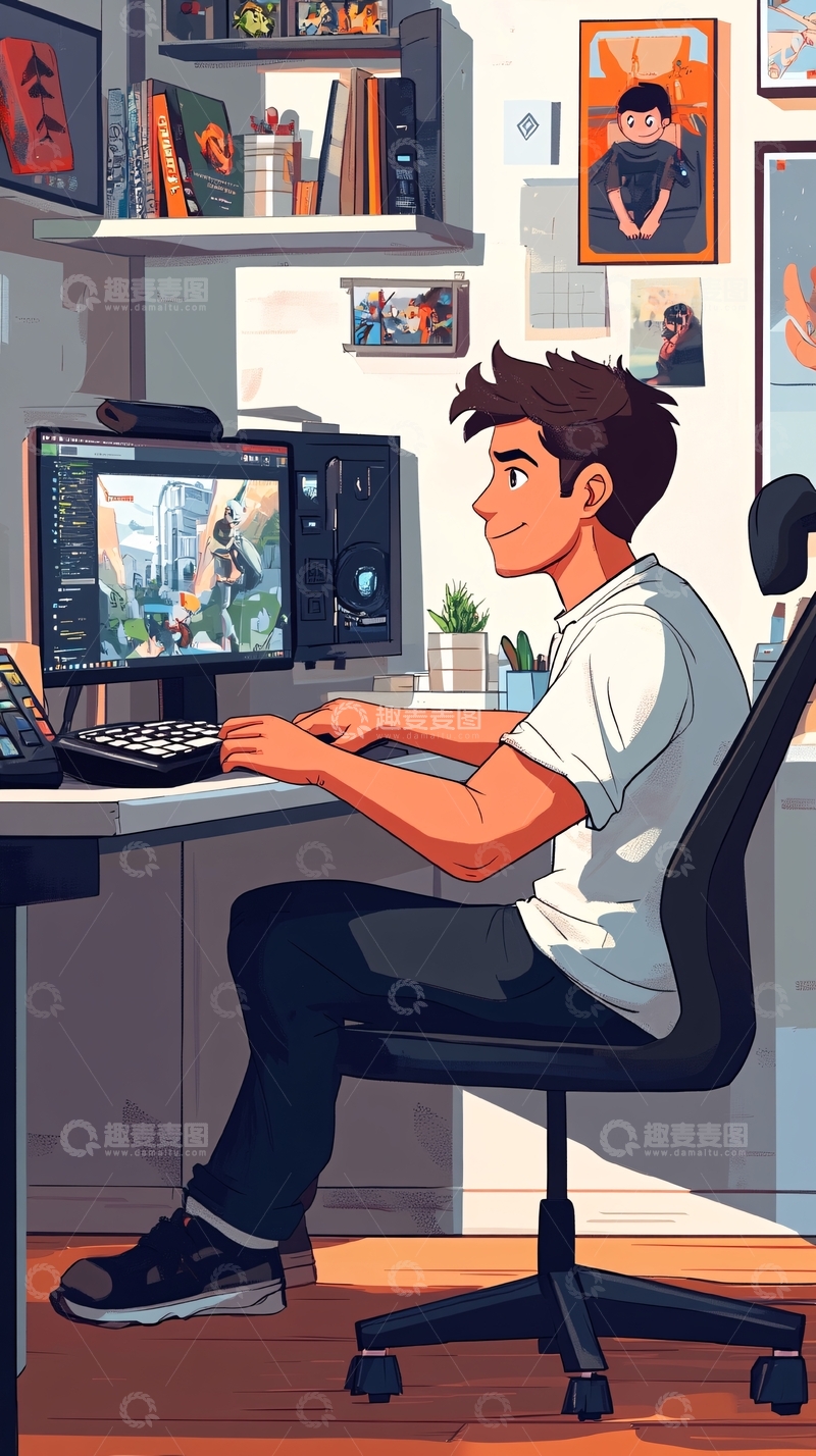 高清大图下载【趣麦麦图】游戏开发者高清图片