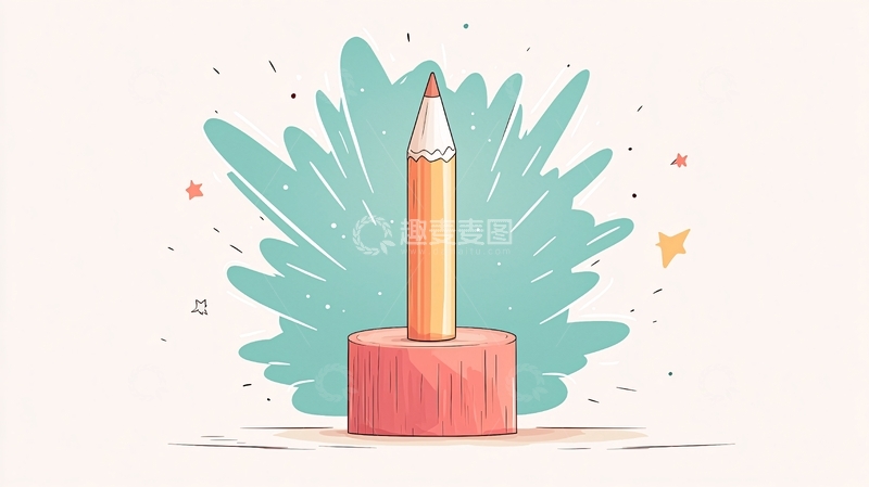 高清大图下载【趣麦麦图】创意铅笔插画背景素材