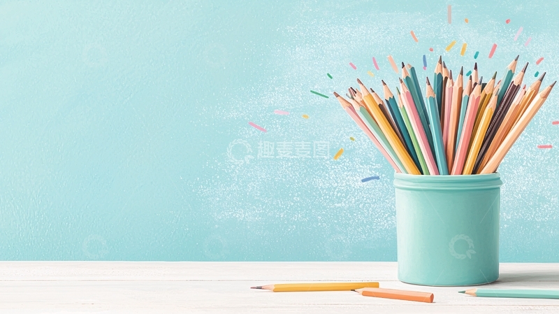 高清大图下载【趣麦麦图】彩色铅笔创意背景图