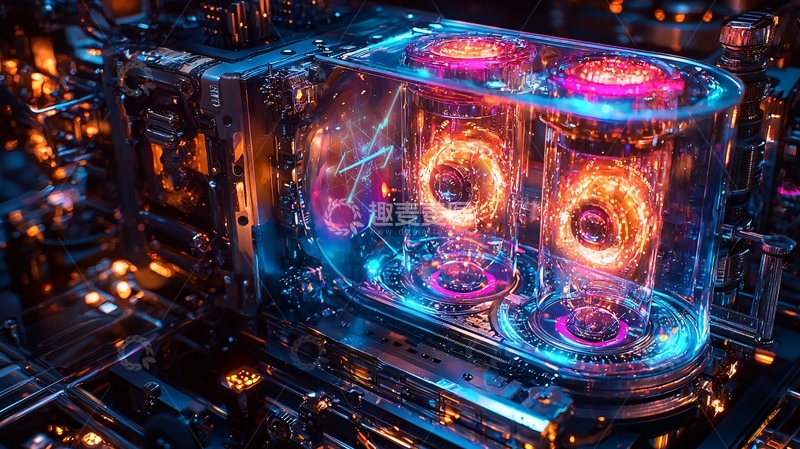 高清大图下载【趣麦麦图】量子计算机的内部运作画面