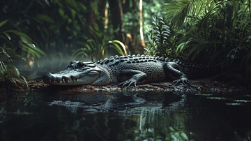 丛林中的鳄鱼