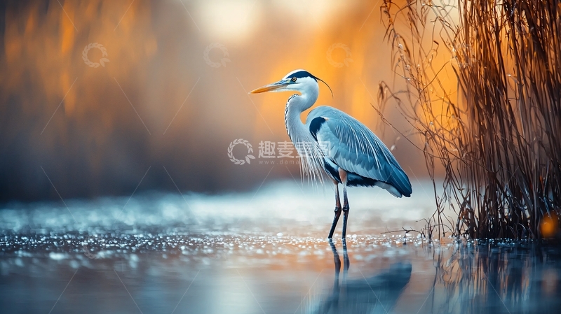 高清大图下载【趣麦麦图】耐心的鹭鸟高清图片