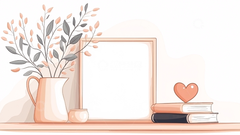 高清大图下载【趣麦麦图】温馨家居装饰摆件插画