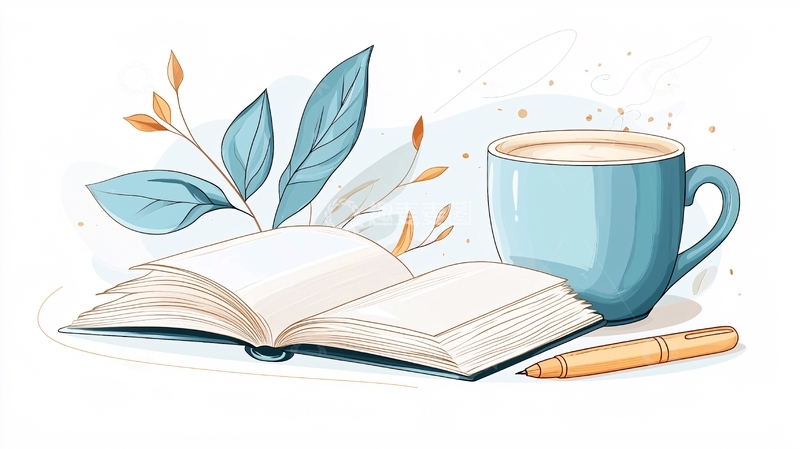 高清大图下载【趣麦麦图】一杯咖啡与书本的静谧时光
