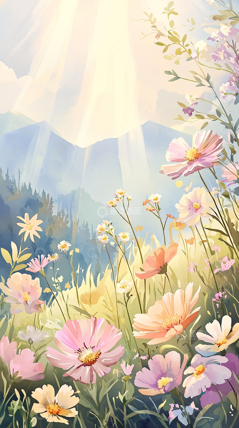 高清大图下载【趣麦麦图】山间野花阳光照射