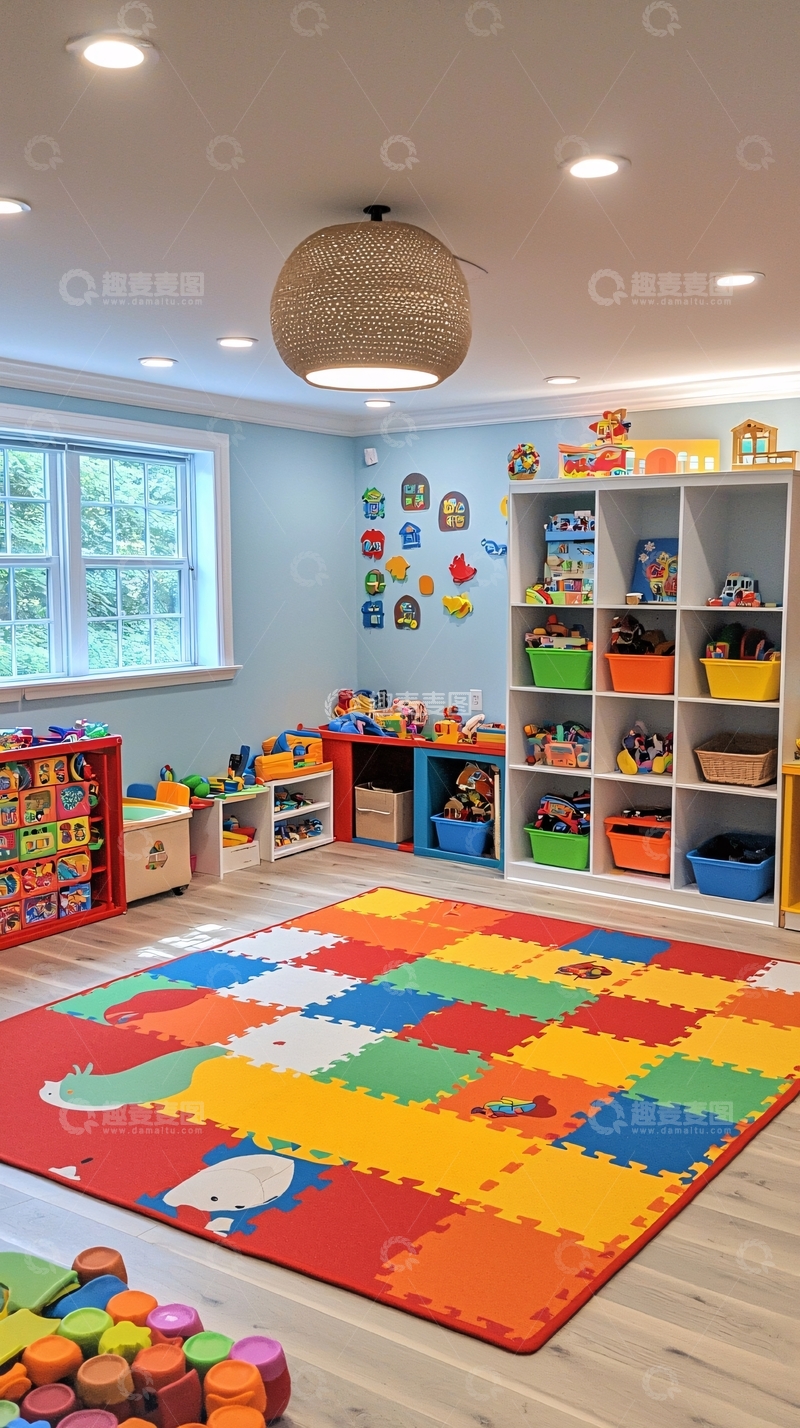 高清大图下载【趣麦麦图】现代风儿童娱乐室全景设计