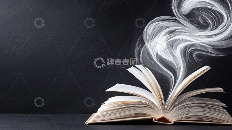 高清大图下载【趣麦麦图】书本与飘逸的纸张