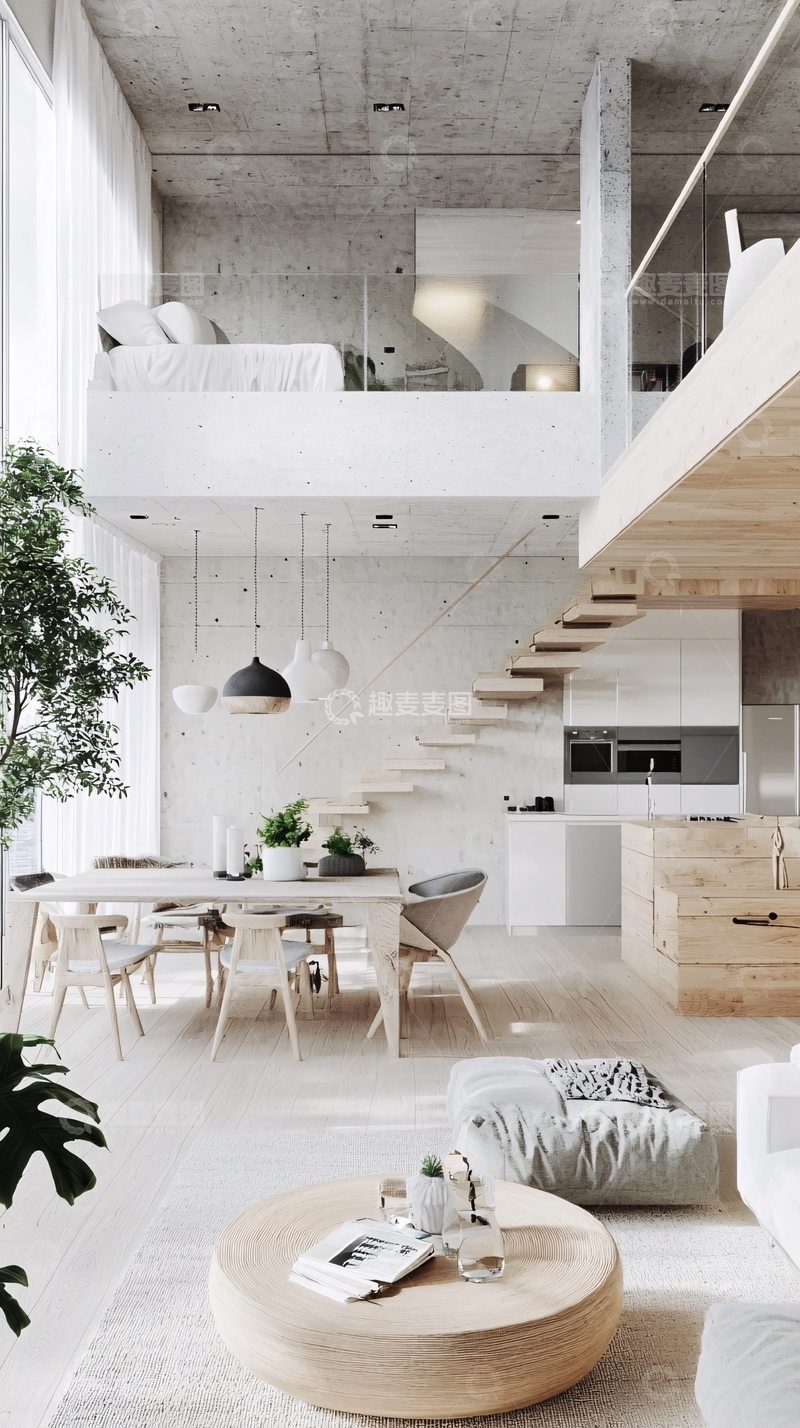 高清大图下载【趣麦麦图】现代简约复式楼房