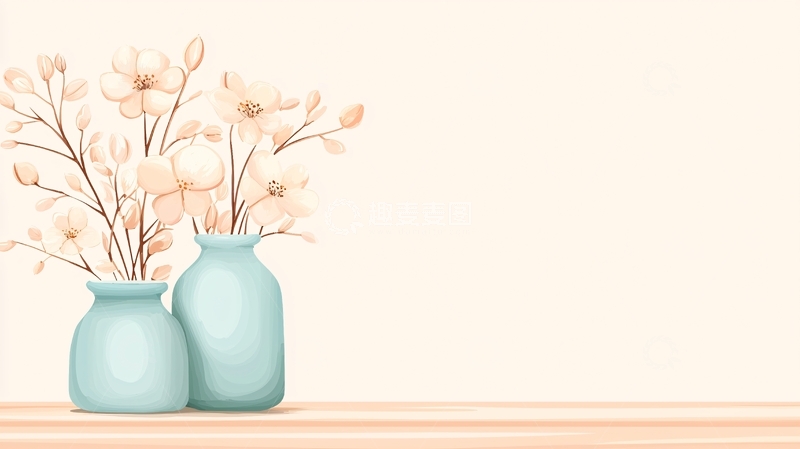 高清大图下载【趣麦麦图】清新花瓶插花背景图