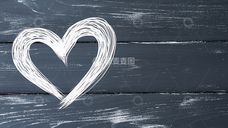 高清大图下载【趣麦麦图】黑板上的白色心形图案